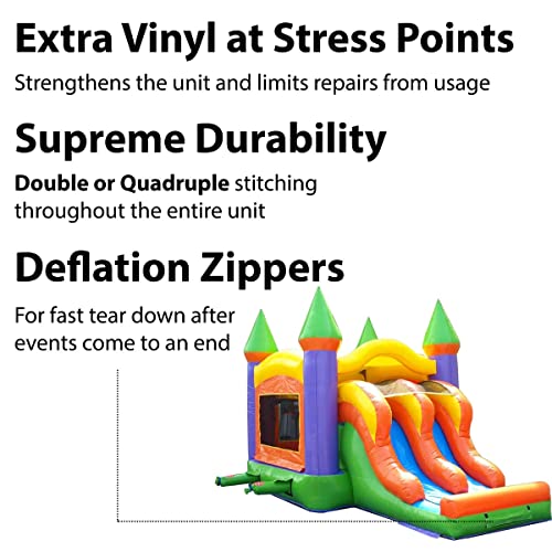 TentandTable Inflatable Bounce House with Slide Orange Rainbow