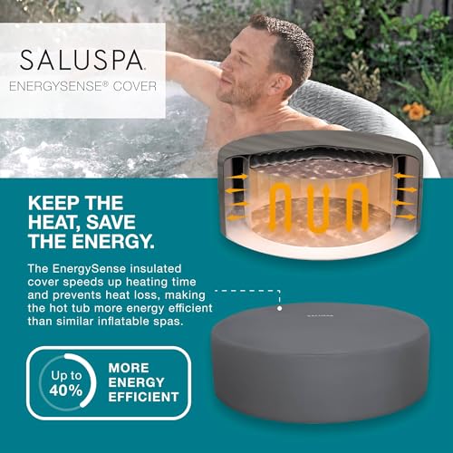 Bestway SaluSpa Honolulu AirJet Inflatable Hot Tub Gray Wicker Print
