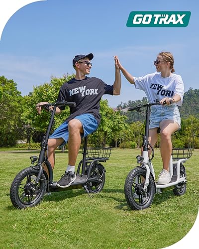 Gotrax Astro Electric Scooter with Seat 14" Tire 19 Miles Range 350W Motor White