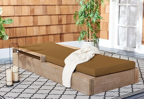 Safavieh Couture Outdoor Collection Lanai Chaise Lounge Chair Natural/Brown