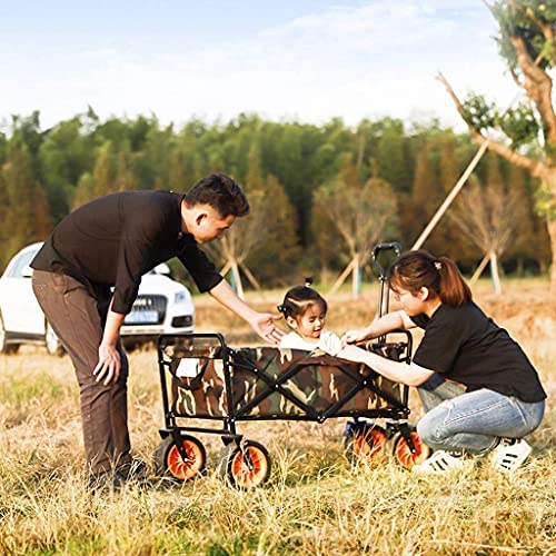 5sssallefaa Folding Trolley Cart Outdoor Four-Wheel Wagon Multicolor