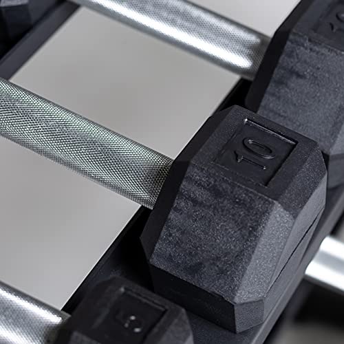 REP Rubber Hex Dumbbell Set 5-75 lbs with 2 Matte Black Racks