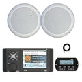 Enrock Marine JBL Wake Series R4500 Marine USB Bluetooth Radio Receiver with Wired Remote & Speakers White