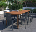 Amazonia Kolob 9 Piece Patio Dining Set Eucalyptus Table with Grey Resin Chairs Grey
