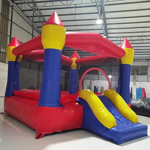Alessia Cara Commercial PVC Castle Bounce House with Slide Red Yellow Blue