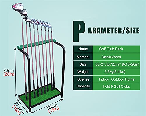 IxapA Freestanding Golf Club Display Stand Rack For Outside/Inside, Steel Golf Putter Rack For Family Club Placement, Golf Clubs Shelf Organizer Equipment Storage - Hold 9 Golf Clubs