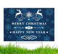 Yard Sign Merry Christmas Happy Holidays Lawn Signage 18" x 12" with 15-inch Heavy Duty Stake