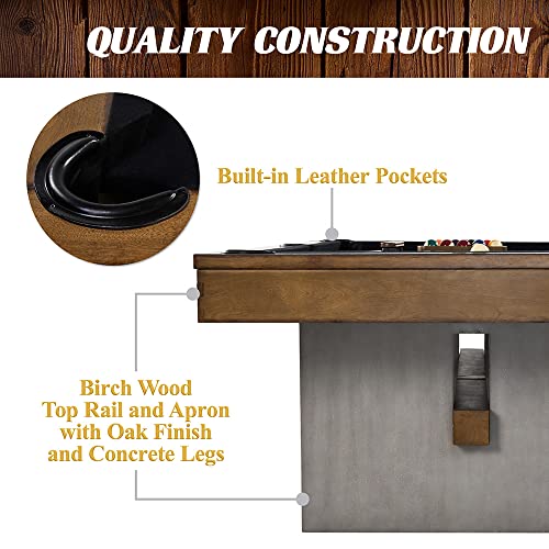 Barrington Billiards 8' Urban Slate-Tech Pool Table Set Cement/Wood Grain/Black