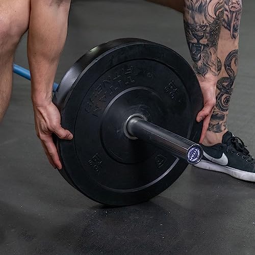 Titan Fitness 20 KG 28.5MM TITAN Series Olympic Barbell, USA Made Multipurpose Bar, Blue Cerakote
