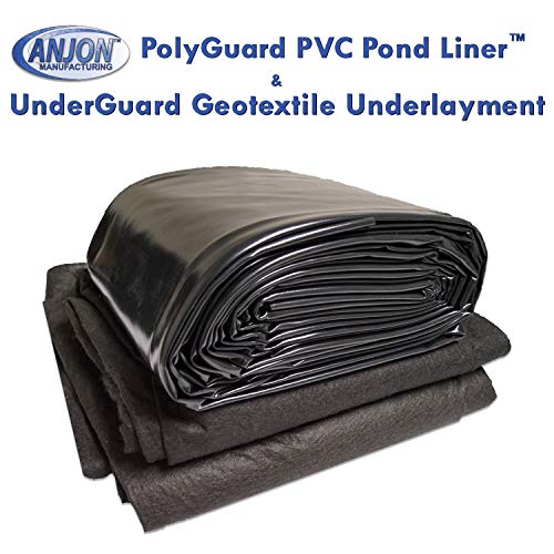 POLYGUARD 20-Mil PVC Pond Liner and Geo Combo 25 ft. x 45 ft. Black