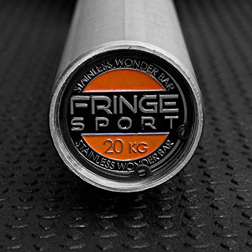 FringeSport Wonder Bar Stainless Steel Barbell 20 kg | 1800 lb Weight Capacity Olympic Barbell