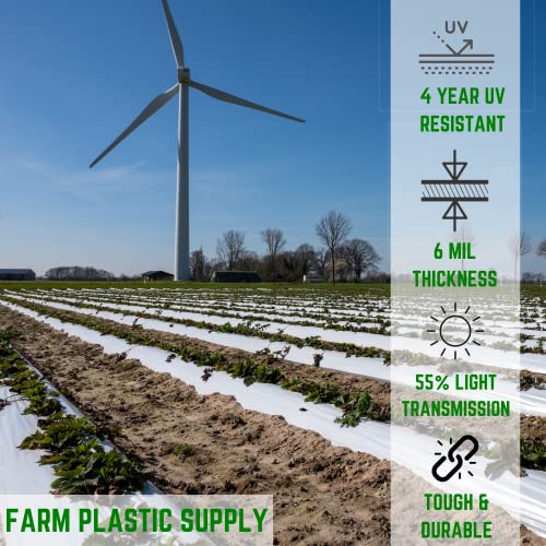Farm Plastic Supply White Greenhouse Plastic Sheeting 6 mil 25' x 150' UV Resistant
