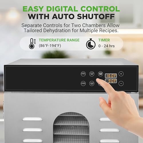 NutriChef 32 Layer Commercial Food Dehydrator Machine Silver