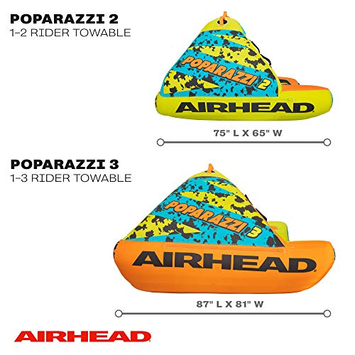 AIRHEAD Sportsstuff Poparazzi 3, 1-3 Rider Towable Tube for Boating Multi-color