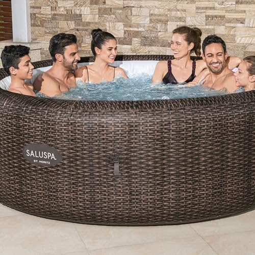 Bestway Coleman St Moritz AirJet Inflatable Hot Tub with EnergySense Cover & 6-Pack of SaluSpa Spa Seats