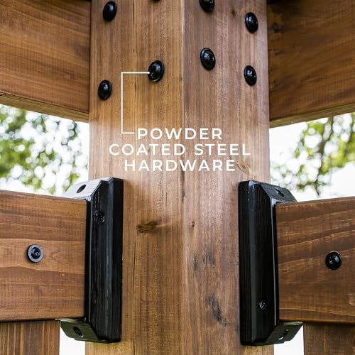 Backyard Discovery Verona 12' x 8' Cedar Wood Cabana Corner Pergola Without Furniture