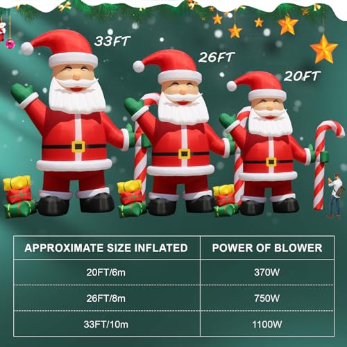 Inflatable 26FT Giant Inflatable Santa Claus Red