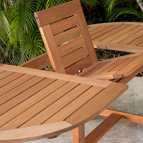 Amazonia Villach 7-Piece Outdoor Oval Dining Table Set Eucalyptus Wood Amazonia
