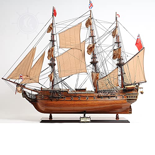 Old Modern Handicrafts Large HMS Surprise Model Ship with Floor Display Case Multi Color