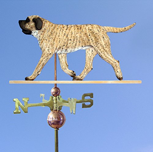 Mastiff Hand Carved & Painted Weathervane Fawn Brindle 32 Inch
