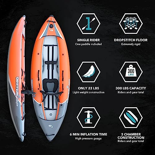 Driftsun Rover 120 Inflatable Kayak - White Classic