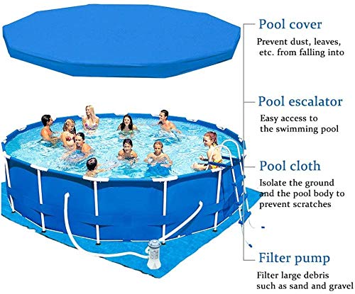 FFCJJDS Outdoor Frame Swimming Pool with Rainproof Dust Covers