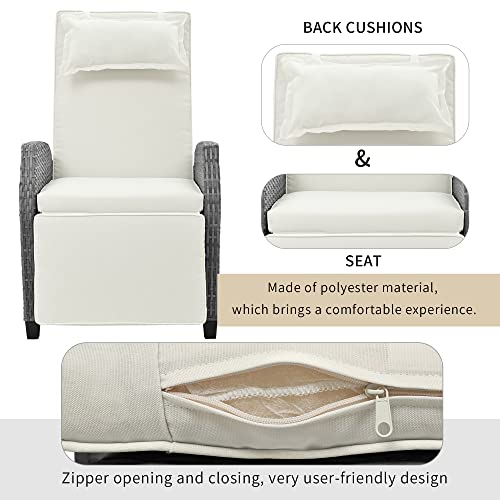 Miscoos 3-Piece Sofa Set with Coffee Table Outdoor Patio Furniture Off White