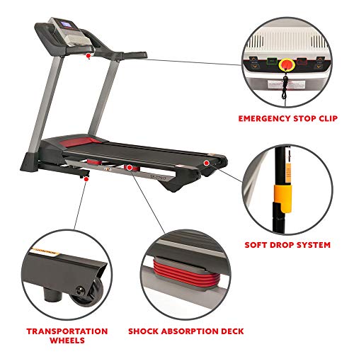 Sunny Health & Fitness Folding Treadmill Gray