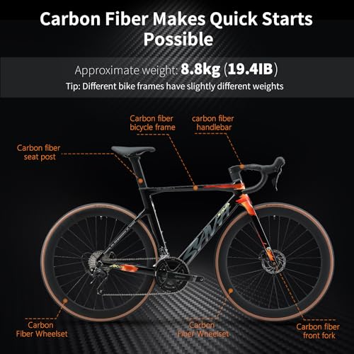 SAVADECK Carbon Fibre Road Bike Hydraulic Oil Disc - Twilight-Orange
