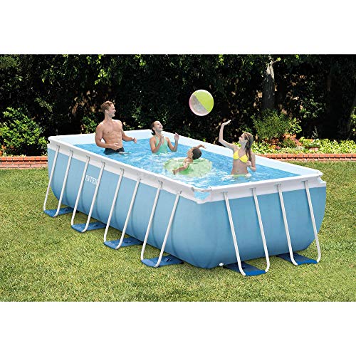Intex Rectangular Prism Frame Pool Set 16ft x 8ft x 42in Multicolor