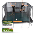 JumpKing Pro-Series 13'x13' Square Trampoline with Enclosure Net Black