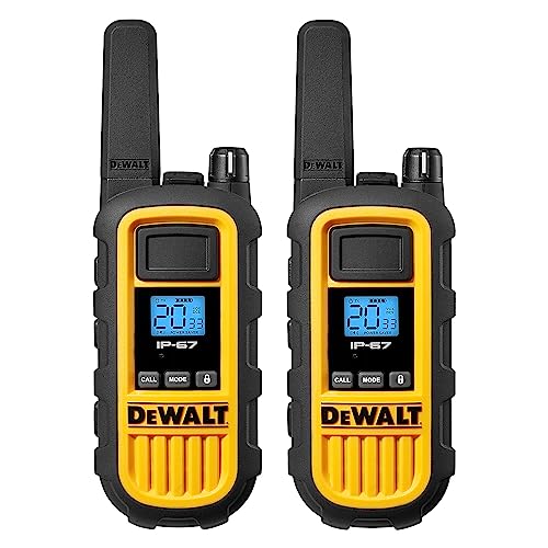 DEWALT DXFRS800 2 Watt Heavy Duty Waterproof Walkie Talkies with Gang Charger (6 Pack)