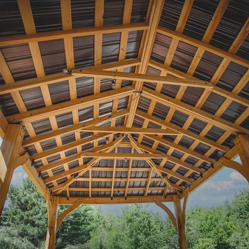 Backyard Discovery Barrington 20' x 12' Cedar Wood Gazebo Pavilion Light Brown