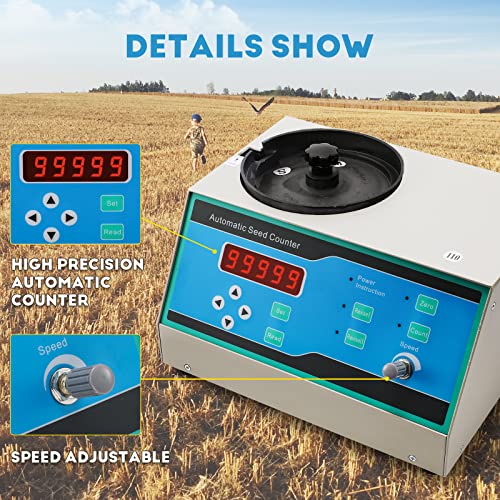 CGOLDENWALL Automatic Counter Machine for Rice Seeds, Soybean, Corn, Wheat, Sunflower, Vegetable Grain Blue