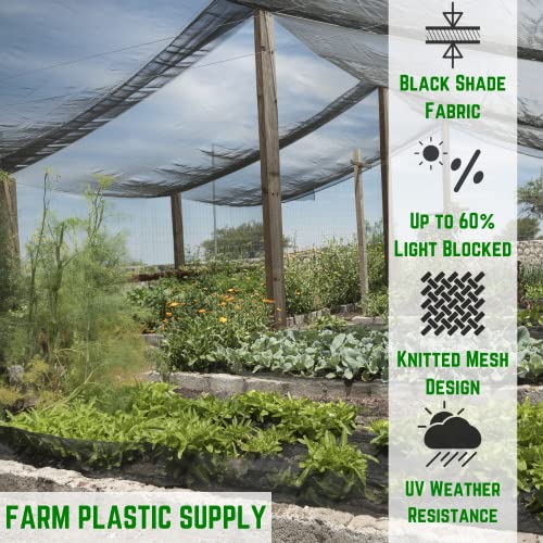 Farm Plastic Supply Black Shade Cloth 60% 26' x 125'