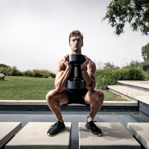 Gronk Fitness SMRTFT NUOBELL Adjustable Dumbbells 5-80 lbs Matte Black