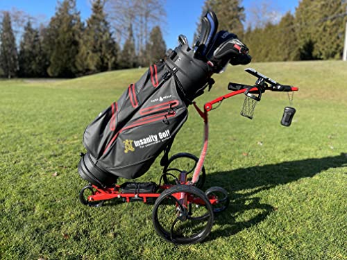 Insanity Golf Electric Golf Trolley with Remote Control Aluminum Frame Lithium-Ion Battery Slope Control Red and Black
