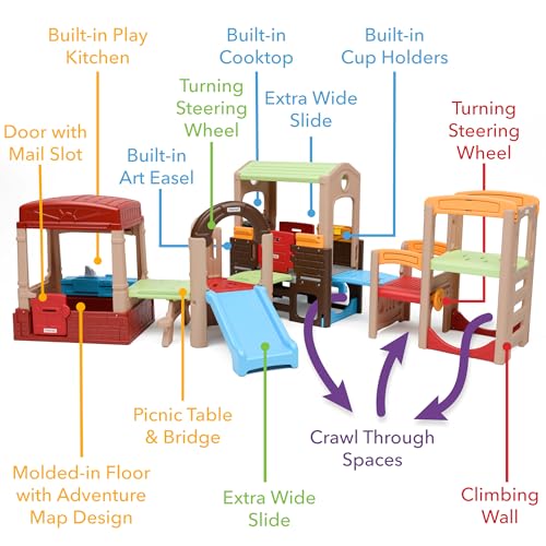 Simplay3 Explorer Kids Modular Playhouse Climber Set Multicolor