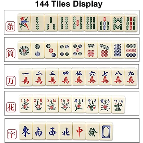 SHATONG Traditional Chinese Mahjong Game Set with 144 Melamine Tiles B