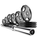 XMark Black Diamond Olympic Weight Plates & Voodoo Bar Combo 365 lb Set