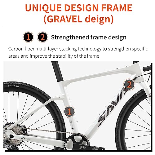 SAVADECK Carbon Gravel Road Bike White
