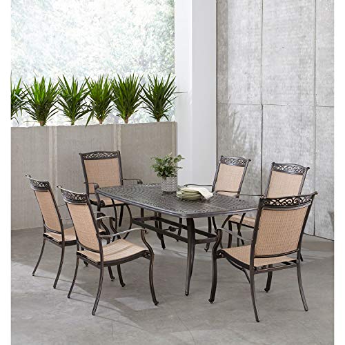 Hanover Fontana 7-Piece Patio Dining Set Tan