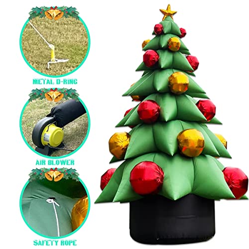 OZIS 26Ft Tall Inflatable Green Tree with Multicolor Boxes and Star Green
