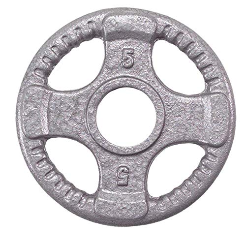Body-Solid (OST355) Olympic Quad Grip Design Weight Plate Set - Chrome, Gray