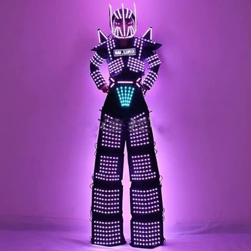 Gracecolorlife LED Light Stilts Walker Robot Suit Black (L)