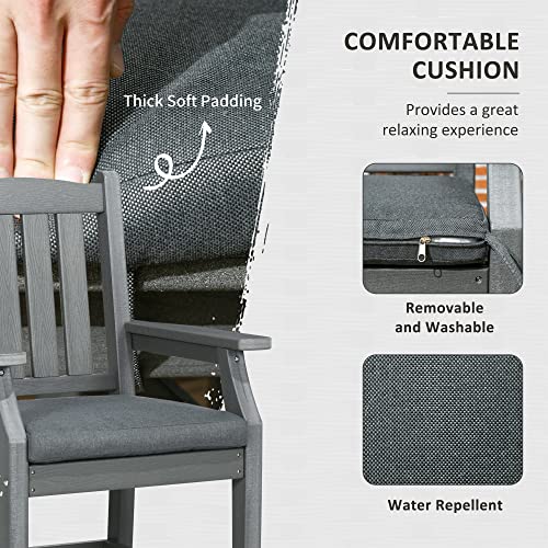 Outsunny 6-Piece Patio Dining Set Outdoor Furniture with Cushions Grey