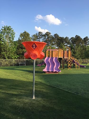 Discount Playground Supply 7 Foot Triple Shoot Children's Basketball Game Inground Mount Outdoor Hoop Orange
