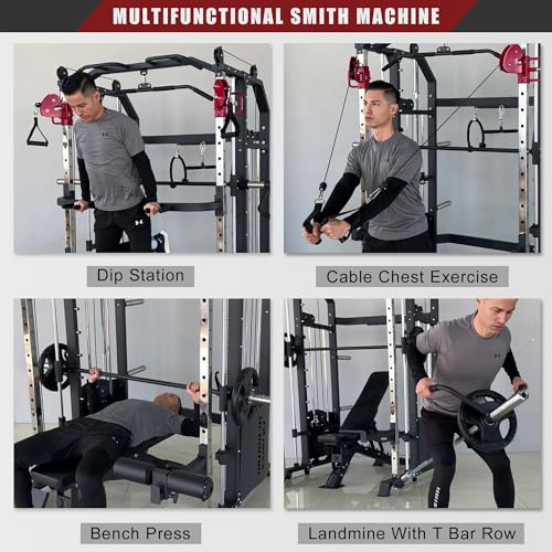 Fitness Dreamer Smith Machine Upper Body Strength Training Equipment Leg Developer Red