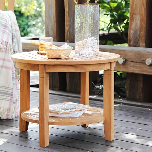 Cambridge Casual Robin Teak Wood 3 Piece Patio Conversation Set with Oyster Cushion