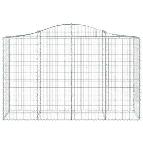 Arched Gabion Baskets 2 Pcs 78.7"x19.7"x47.2"/55.1" Galvanized Iron for Outdoor Plants White Black Other